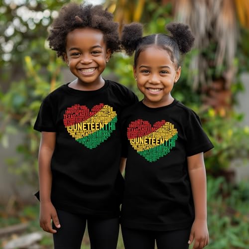 CAZYCHILD Toddler Juneteenth Shirts Boys Girls Black History Freedom T-Shirt Celebrate 1865 June 19th Kids Tops