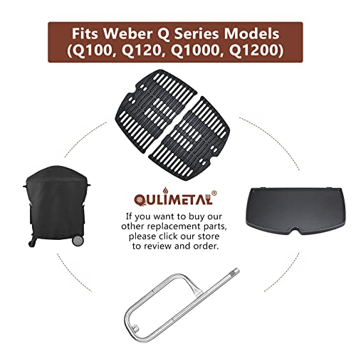 QuliMetal Cast Iron Grill Griddle for Weber Lumin Compact Outdoor Electric Barbecue Grills, Replacement for Weber Lumin Compact Griddle, 1 Pack