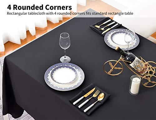 Surmente Tablecloth 60 x 102-Inch Rectangular Polyester Table Cloth for Weddings, Banquets, or Restaurants (Black) … …