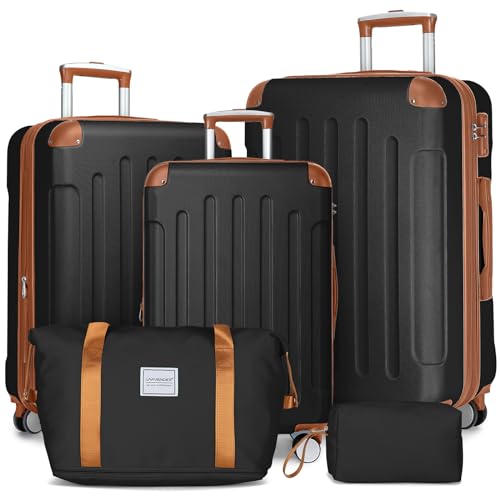 LARVENDER Luggage Sets 5 Piece Hard Shell Expandable Suitcase Set with Double Spinner Wheels TSA Lock (Mint Green, 5 Piece Set)