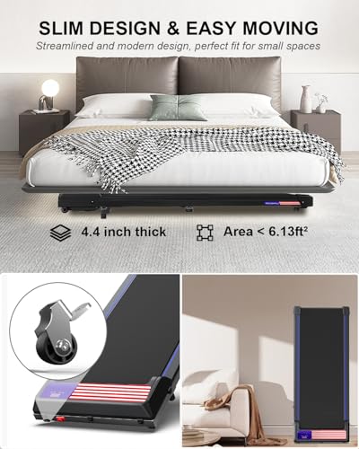 UPREIGN 3 in 1 Treadmill, Portable Under Desk Walking Pad with Incline for Home/Office, Remote Control, LED Display