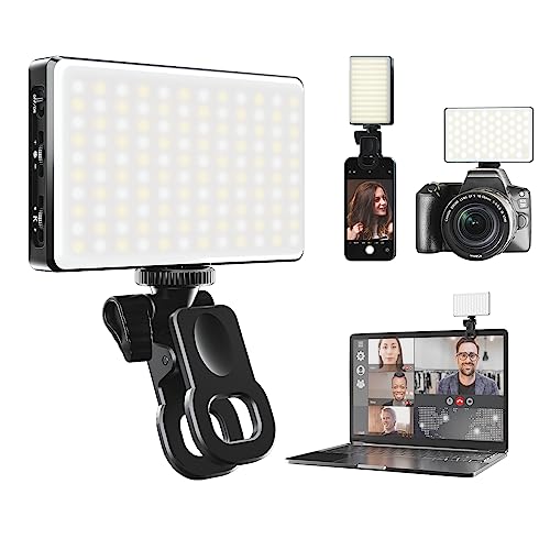 Glisiol Selfie Light for Phone - 3000Mah 120 LED Rechargeable Phone Light Clip, 3 Light Modes, 10-Level Brightness Ring Light for Phone, iPad, Camera, Laptop, for Makeup, TikTok, Selfie