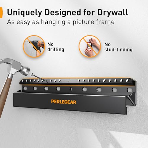 Perlegear Studless TV Wall Mount for Most 24-55 Inch TVs up to 100 lbs, No Stud TV Mount, Drywall TV Bracket with Max VESA 400x400mm, No Drill, Easy Install, Low Profile, PGMT7