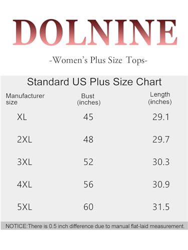 DOLNINE Plus Size V Neck T Shirts Women Loose Fit Summer Oversized Cute Tunics YH003 XL