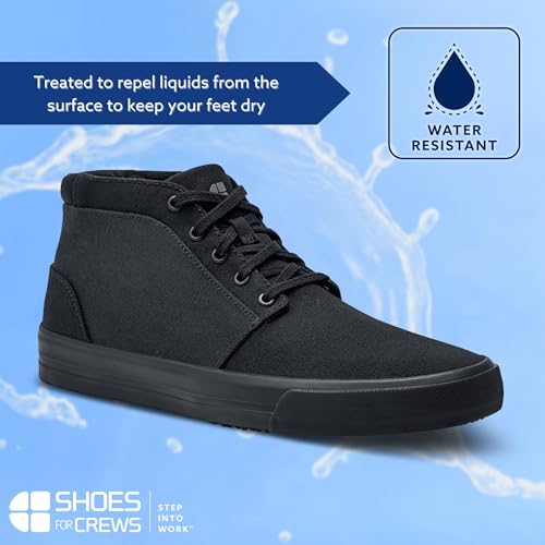 Shoes for Crews Cabbie II, Unisex Slip Resistant Work Shoes, Black, Size 10.5/12
