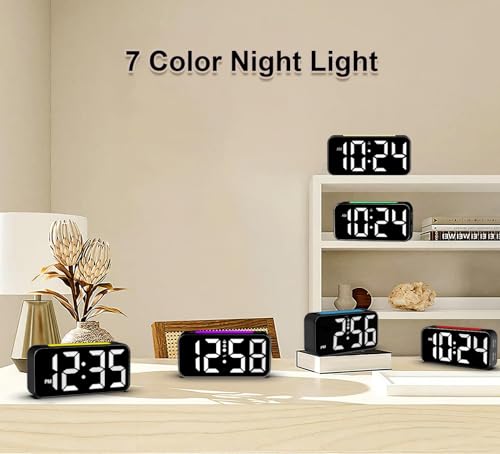 Topski Loud Alarm Clocks for Bedrooms Heavy Sleepers, Digital Clock with Night Light, Large Display, Dual Alarm, Snooze, Dimmable Bedside Alarm Clock for Kids Teens Boys Girls