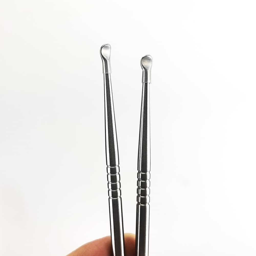 Airgoesin 2pcs Tonsil Stone Removal Pick Tonsillolith Premium Tool Stainless Steel Oral Cleaner with 10 Soft Silicone Caps