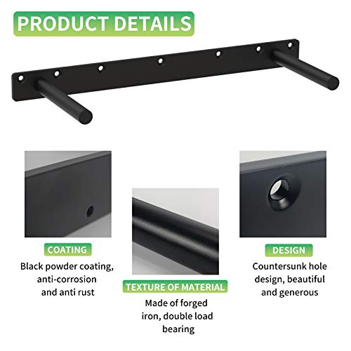 18 Inch Heavy Duty Blind Wall Mount Floating Shelf Bracket - Hidden Shelf Bracket with 150 LB Weight Capacity -3/4 Inch Solid Steel Support Rods