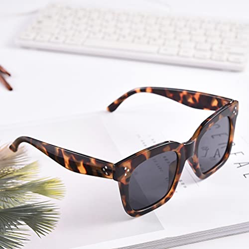 TAOTAOQI Vintage Women Oversized Sunglasses Designer Luxury Square Sun Glasses UV400 Protection Flat Lens (Black Frame Black Gradient Lens, 51)