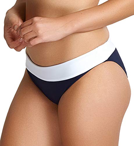 Panache Swim Women's Standard Catarina Fold-Over Bikini Bottom, Midnight/White, X-Small