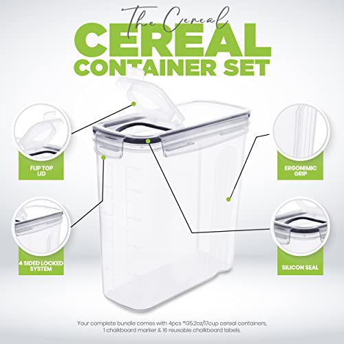 Utopia Kitchen Cereal Containers Storage - Airtight Food Storage Containers & Cereal Dispenser For Pantry Organization And Storage - Canister Sets For Kitchen Counter