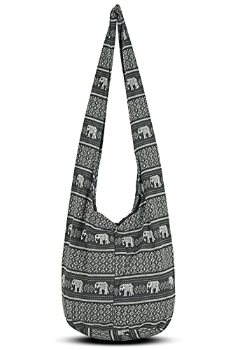Your Cozy Boho Crossbody Bag for Women – Handmade Cotton Sling Bag Lightweight Unisex Travel Purse with Zipper (Naga03)