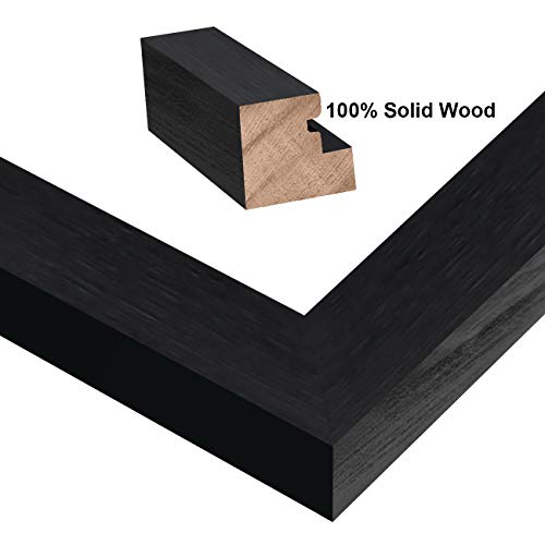 RR ROUND RICH DESIGN 11x14 inch Picture Frames Made of Solid Wood and HD Glass Display Photos 8x10 with Mat or 11x14 Without Mat 3PK Brown