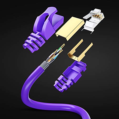 Cat 7 Ethernet Cable 300 ft - Internet & Network LAN Patch Cable, RJ45 Connectors - 300ft / Black - Perfect for Gaming, Streaming, and More