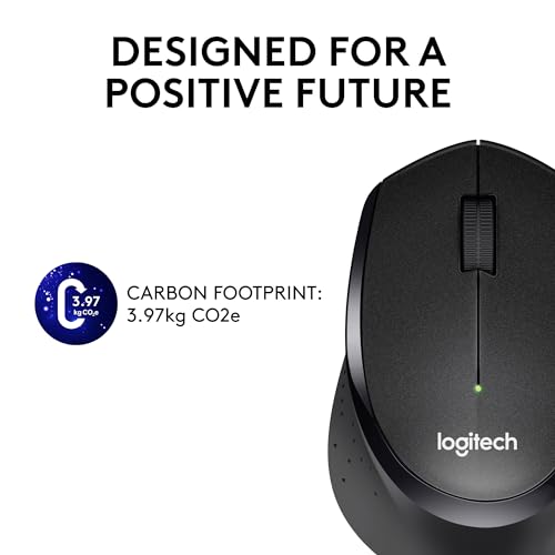 Logitech M330 SILENT Wireless Mouse, 2.4GHz with USB Receiver, Optical Tracking, Quiet & Lightweight, Long Battery Life, for PC, Mac, Laptop, Chromebook - Black