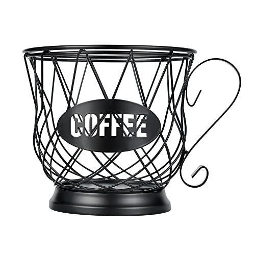 TreeLen Coffee Pod Holder, K Cup Organizer, Large Capacity K Cup Holder for 40 K Cups, K Pod Storage for Coffee Bar - Black