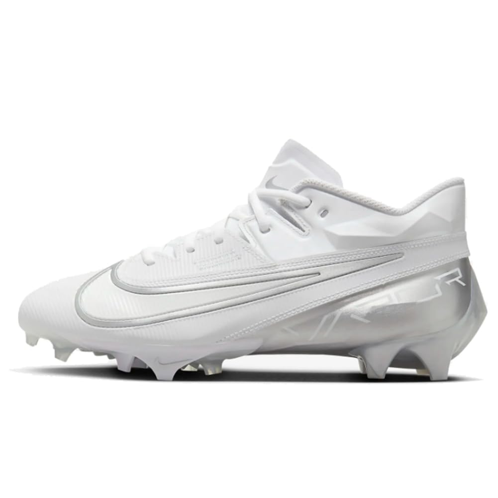 Nike Vapor Edge Elite 360 2 Men's Football Cleats (DA5457-101,White/Metallic Silver-Pure Platinum) Size 12