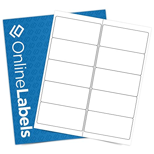 4 x 2 Rectangle Mailing Labels - Permanent, White Matte - Address, Shipping, Gift Labels - Pack of 100 Labels, 10 Sheets - Inkjet/Laser Printers - Online Labels