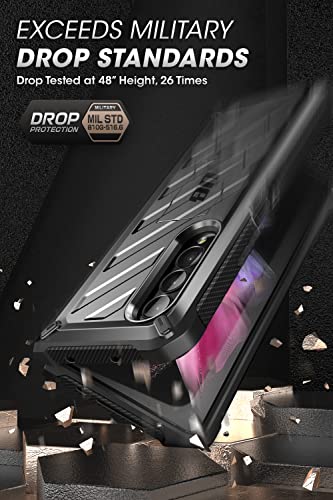 SUPCASE for Samsung Galaxy Z Fold 3 Case with Stand (Unicorn Beetle), [Built-in Screen Protector & Belt Clip] Heavy Duty Rugged Full-Body Shockproof Protective Phone Case for Galaxy Fold 3, Black