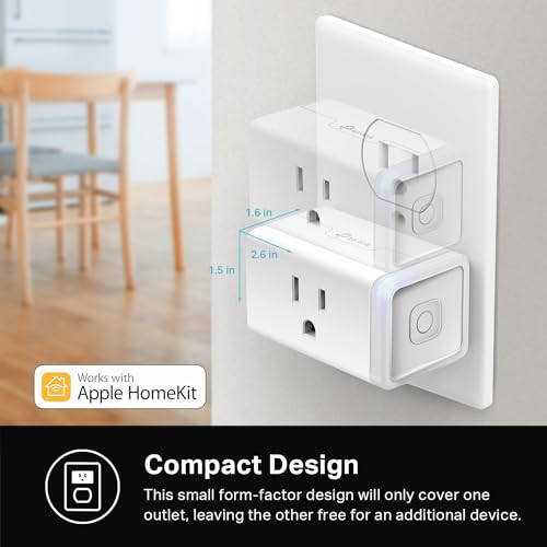 Kasa Smart Plug Ultra Mini 15A, Smart Home Wi-Fi Outlet Compatible with Alexa, Google Home & IFTTT, No Hub Required, UL Certified, 2.4G WiFi Only, 2-Pack(EP10), White