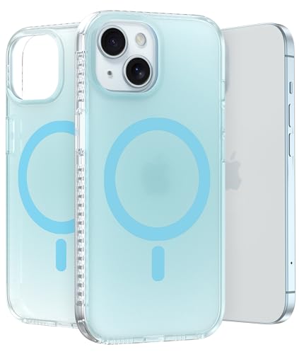 LONLI Hue - for iPhone 15 Case [Compatible with Magsafe] - Frosted Blue - [10FT Drop Protection] [4 Airbag Cushioned Corners] - Cute, Unique and Aesthetic (2023)