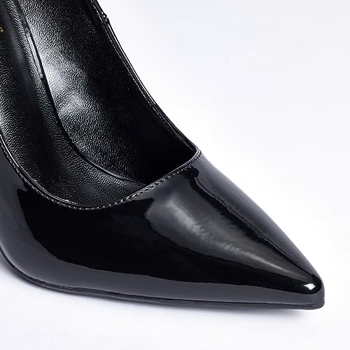 Elisabet Tang Women Pumps, Pointed Toe High Heel 4.7 inch/12cm Party Stiletto Heels Shoes Gold Glitter Pumps 7