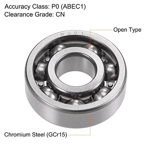 uxcell 6208 Deep Groove Ball Bearings 40mm Bore 80mm OD 18mm Thick CN Open Type Chrome Steel