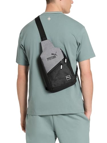 PUMA EVERCAT SIDEWALL SLING BACKPACK,Black/Silver,One Size