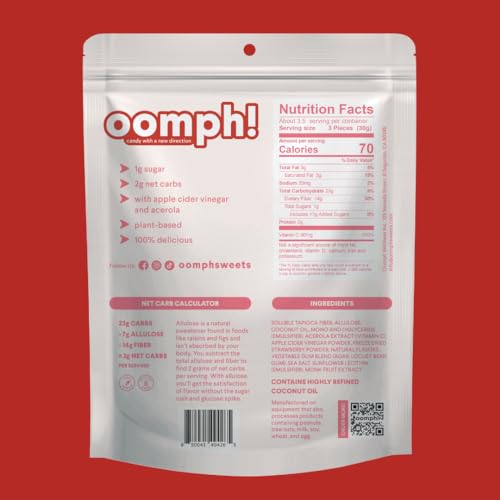 Oomph! Sweets Creamiscle Chews, Vegan Taffy Candy, Low Carb, Low Sugar, High Fiber, Keto-Friendly, Plant-Based Gluten Free Dessert (Strawberries & Cream; 3-Pack x 10 pc per 3.5oz bag)