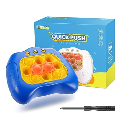SIENBOR Quick Push Game Console ,4 Modes Games, A Toy Game Machine That Exercises Reaction Ability and Improves Concentration |Teens Boys & Girls Ages 3-12 Years Old & Up (Blue)