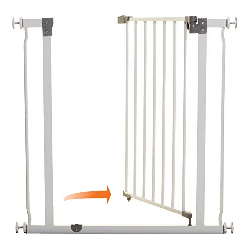 Dreambaby Liberty Walk Thru Baby Safety Gate Set - with 3.5inch Extension Panel - Fits 29.5-36.5inch Openings - Pressure Mounted Security Gates - White