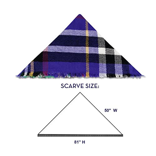 Plaid Blanket Scarf Winter Warm Fall Scarfs for Women, Lightweight Woven Soft Oversized Stylish Tartan Scarves Shawl Wraps for Women (White Gray Berry Plaid)