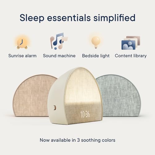 Hatch Restore 2 Sunrise Alarm Clock, Sound Machine, Smart Light (Latte) ー Your Smart Sleep Clock, White Noise, Customizable Sleep Routines for Adults, Unwind Gently, Dimmable Clock, Wake Up Energized