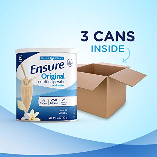 Ensure Original Nutrition Shake Powder with 9 Grams of Protein, Meal Replacement Shakes, Vanilla, 14 Oz, 3 Count