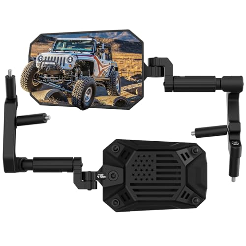 JOYTUTUS Wrangler Mirrors Doors Off Compatible with Wrangler JK & Unlimited 2007-2018, Wrangler JK Side Mirrors with Doors Off Wider View No Vibrate & Wobble (NOT FIT Wrangler JL), Patent Pending