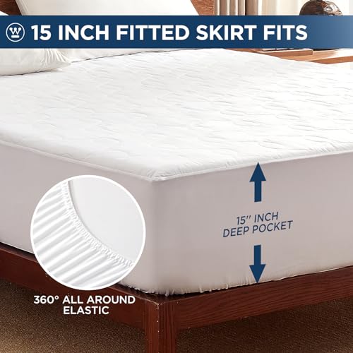 Westinghouse Full Size Heated Mattress Pad, Bed Warmer Electric Mattress Cover with 10 Heat Settings Dual Controller, 1-12H Auto Shut Off, Fit Up to 15" Deep Pocket, Machine Washable, 54x75 Inch