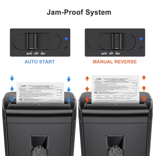 Bonsaii 10-Sheet Cross Cut Paper Shredder, 5.5 Gal Home Office Heavy Duty Shredder for Credit Card, Staple, Clip with Transparent Window(C209-D)