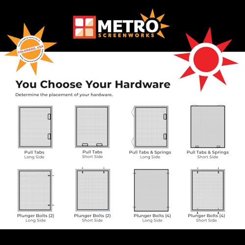 Metro Screenworks Custom Window Screens Fully Assembled and Ready to Install - Window Screen Replacement for House, (Almond) Pre-Framed Mesh Replacement Window Screens, Home, Patio, & More