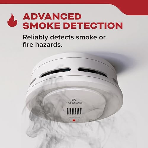 Kidde Smoke Detector, 4-Inch Compact, AA Battery Powered