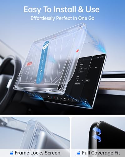 Ecogenix 2024 Newest Tesla Screen Protector Matte, Model Y Model 3 Accessories 2024 | Anti Fingerprint & No More Glare | Fit for Tesla Model Y (2024-2020) Model 3 (2023-2017) with Alignment Kit