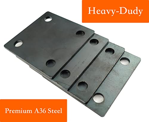 Jikacok 3-inch Steel Plate with Holes. 4 PCS 3"x3"Steel Plate Made from Premium 9 Gauge A36 Hot Rolled Mild Steel. Laser Cut Metal Plate with Smooth Edges. Weldable & Paintable Steel Plates.