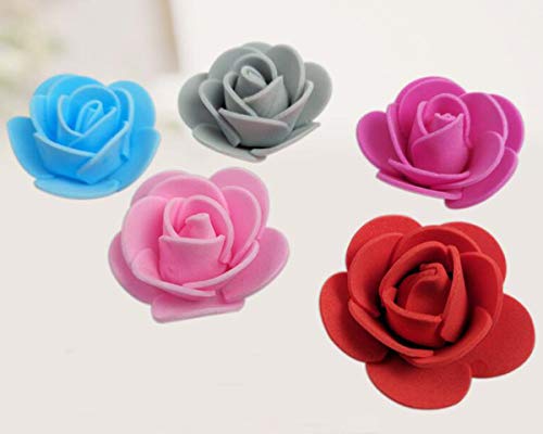 Snadulor 500 Pcs Mini PE Foam Fake Rose Flower Heads Artificial Rose Flowers Handmade DIY Wedding Bride Bouquet Home Decoration(Red)