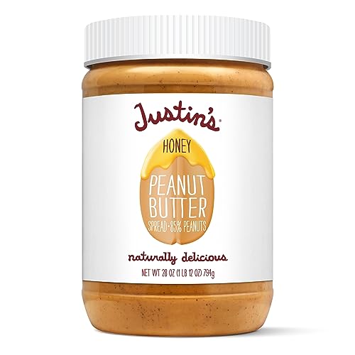 JUSTINS No Stir, Gluten-Free, Honey Peanut Butter, 28 oz Jar