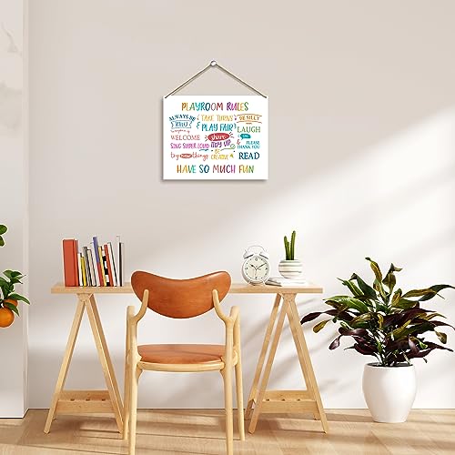 Playroom Wall Decor, Kids Playroom Rules Sign, Inspirational Wall Art School Nursery Kid Play Room Decor, Motivational Wall Art for School Classroom Play Room Nursery -15