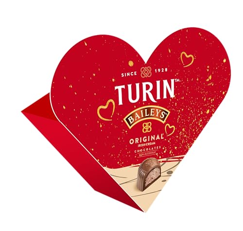 Turin Heart Baileys Milk Chocolate Truffles, Milk Chocolates Filled With Baileys Flavored Non-Alcoholic, 3,5oz