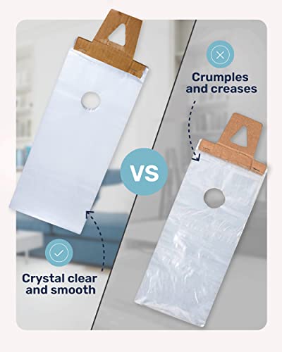Skywin- Plastic Door Hanger Bags 6” x 19” (100 Pack), Clear Door Hanger Bags Protects Flyers, Brochures, Printed Materials - Waterproof and Secure Door Knob Hanger for Outdoor Use