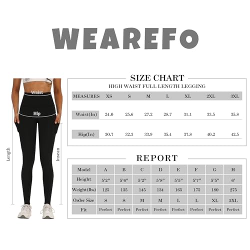 WEAREFO Women' s High Waist Yoga Pants Tummy Control Workout Running Lounge Yoga Leggings for Women with Side Pockets Watermelon Red, XS