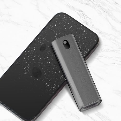 YTT Screen Cleaner, All-in-One Spray & Wipe Cleaner, with Transparent Protective Shell for All Phones, Laptop and Tablet Screens (Gray)