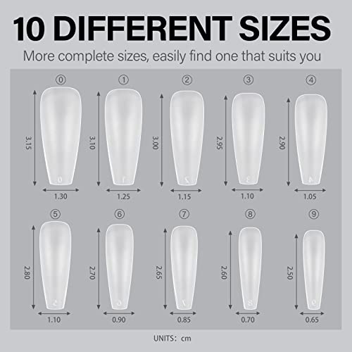 AILLSA Extra Short Coffin Nail Tips 450pcs Soft Gel Full Cover Nail Tips Matte Pre-filed Press on Fake Nail Tips 15 Sizes Pre-Shaped False Gelly Nail Tips