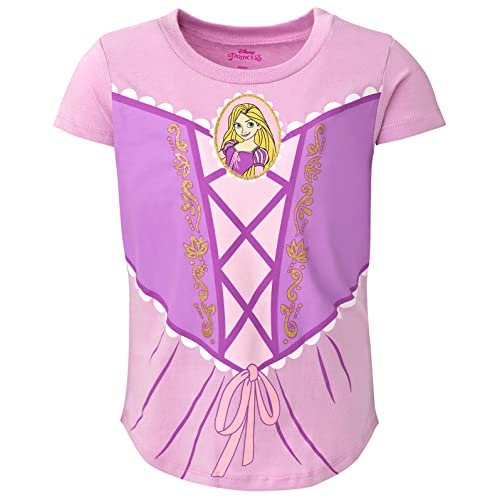 Disney Princess Belle Aurora Cinderella Toddler Girls 4 Pack T-Shirts Blue/Pink Yellow 2T